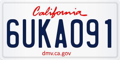 CA license plate 6UKA091