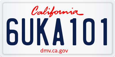 CA license plate 6UKA101