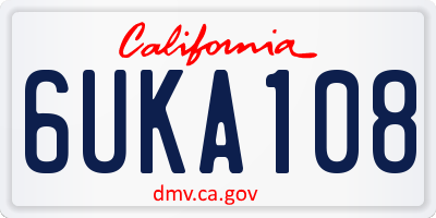 CA license plate 6UKA108