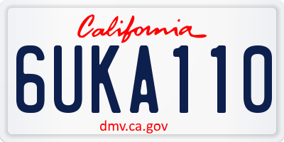 CA license plate 6UKA110
