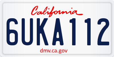 CA license plate 6UKA112