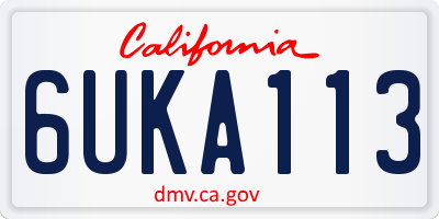 CA license plate 6UKA113