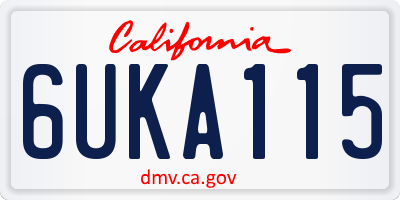 CA license plate 6UKA115