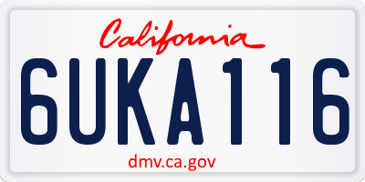 CA license plate 6UKA116