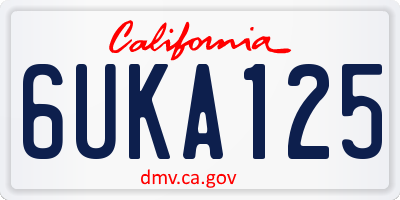 CA license plate 6UKA125