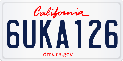 CA license plate 6UKA126