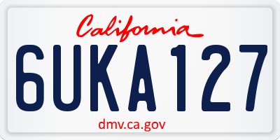 CA license plate 6UKA127