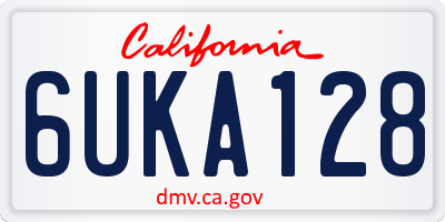 CA license plate 6UKA128