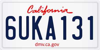 CA license plate 6UKA131