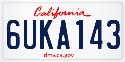 CA license plate 6UKA143