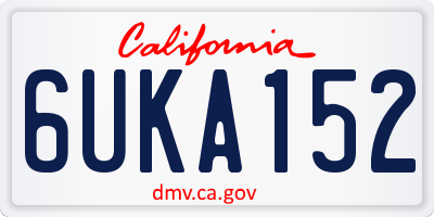 CA license plate 6UKA152
