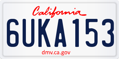 CA license plate 6UKA153