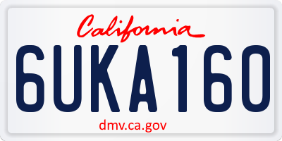CA license plate 6UKA160