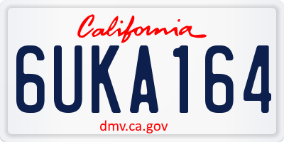 CA license plate 6UKA164