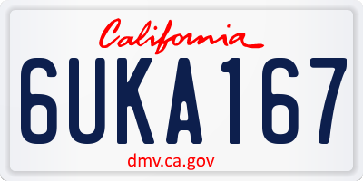 CA license plate 6UKA167