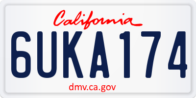 CA license plate 6UKA174