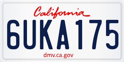 CA license plate 6UKA175