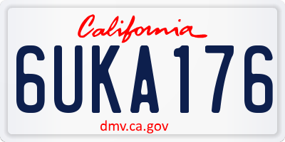 CA license plate 6UKA176