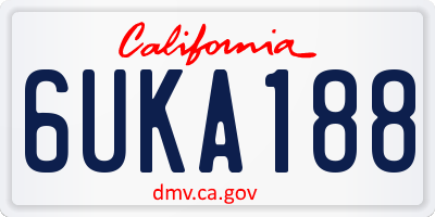 CA license plate 6UKA188