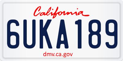 CA license plate 6UKA189