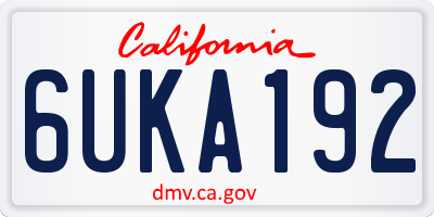 CA license plate 6UKA192