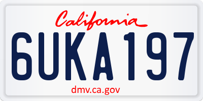 CA license plate 6UKA197