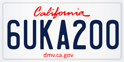 CA license plate 6UKA200