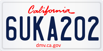 CA license plate 6UKA202