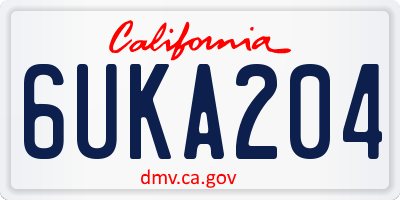 CA license plate 6UKA204