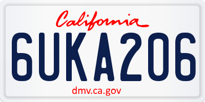 CA license plate 6UKA206