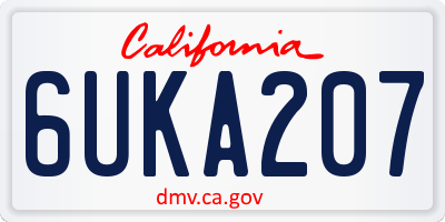 CA license plate 6UKA207