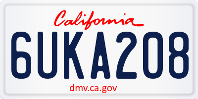 CA license plate 6UKA208