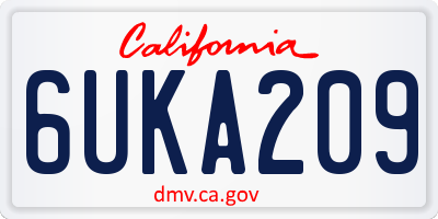 CA license plate 6UKA209