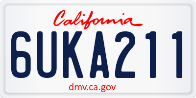 CA license plate 6UKA211
