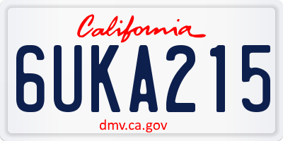 CA license plate 6UKA215