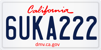 CA license plate 6UKA222