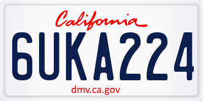 CA license plate 6UKA224