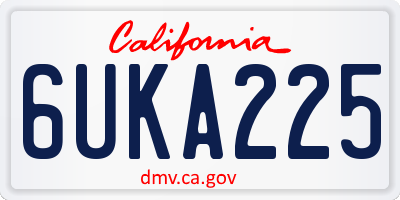 CA license plate 6UKA225