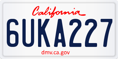 CA license plate 6UKA227