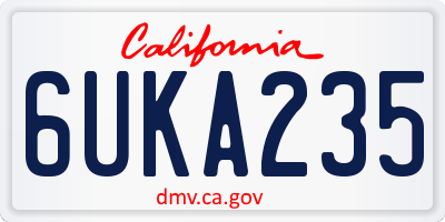 CA license plate 6UKA235