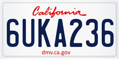 CA license plate 6UKA236
