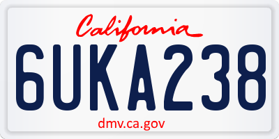CA license plate 6UKA238