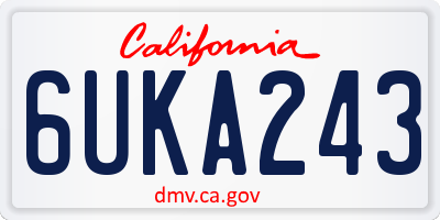 CA license plate 6UKA243