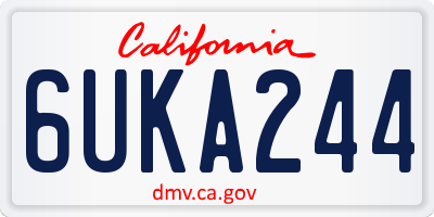 CA license plate 6UKA244