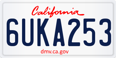 CA license plate 6UKA253