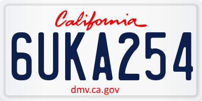 CA license plate 6UKA254