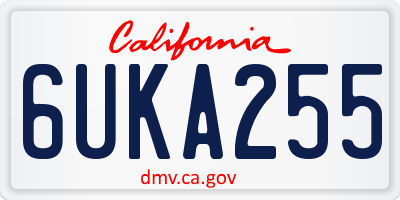 CA license plate 6UKA255