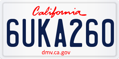 CA license plate 6UKA260