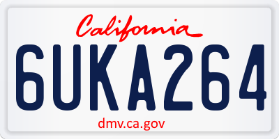 CA license plate 6UKA264