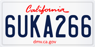 CA license plate 6UKA266